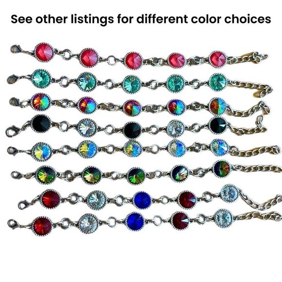 Handcrafted bracelet with colorful Tears of Isis Swarovski crystals - Picture 5 of 5